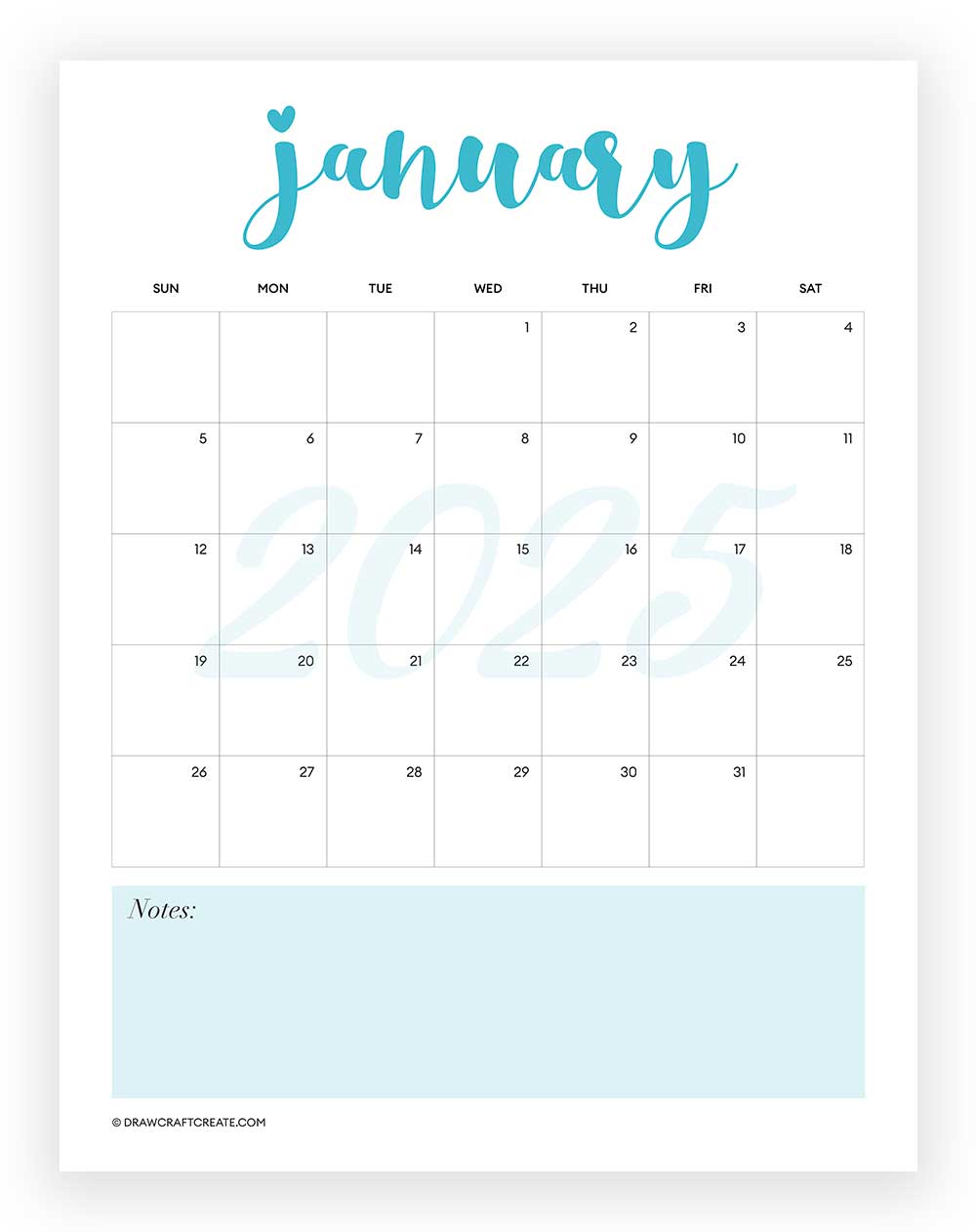 january 2025 calendar