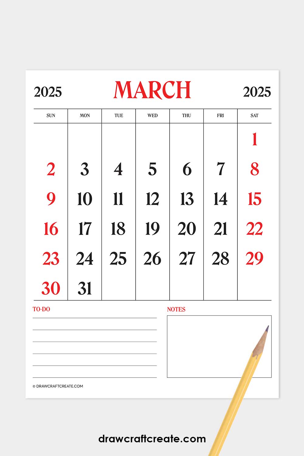 march 2025 calendar