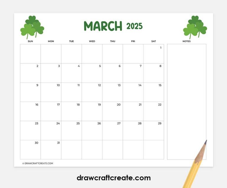 March 2025 Calendars Printable Free - Draw Craft Create