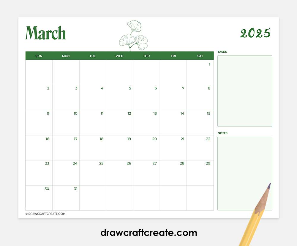 march 2025 calendar