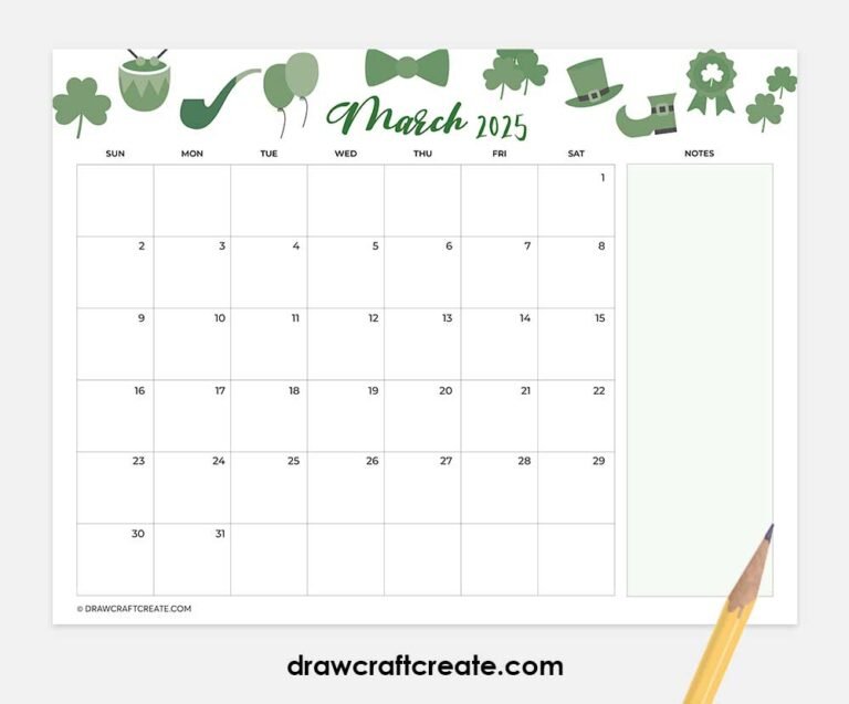 March 2025 Calendars Printable Free - Draw Craft Create