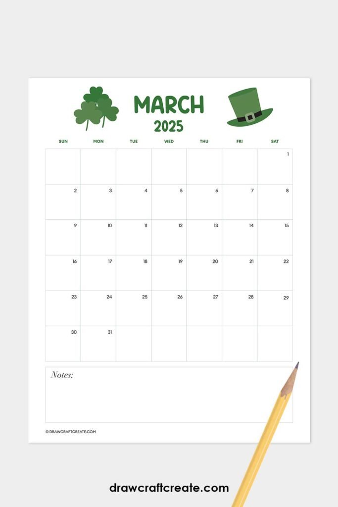 Free Printable March 2025 Calendars - Draw Craft Create