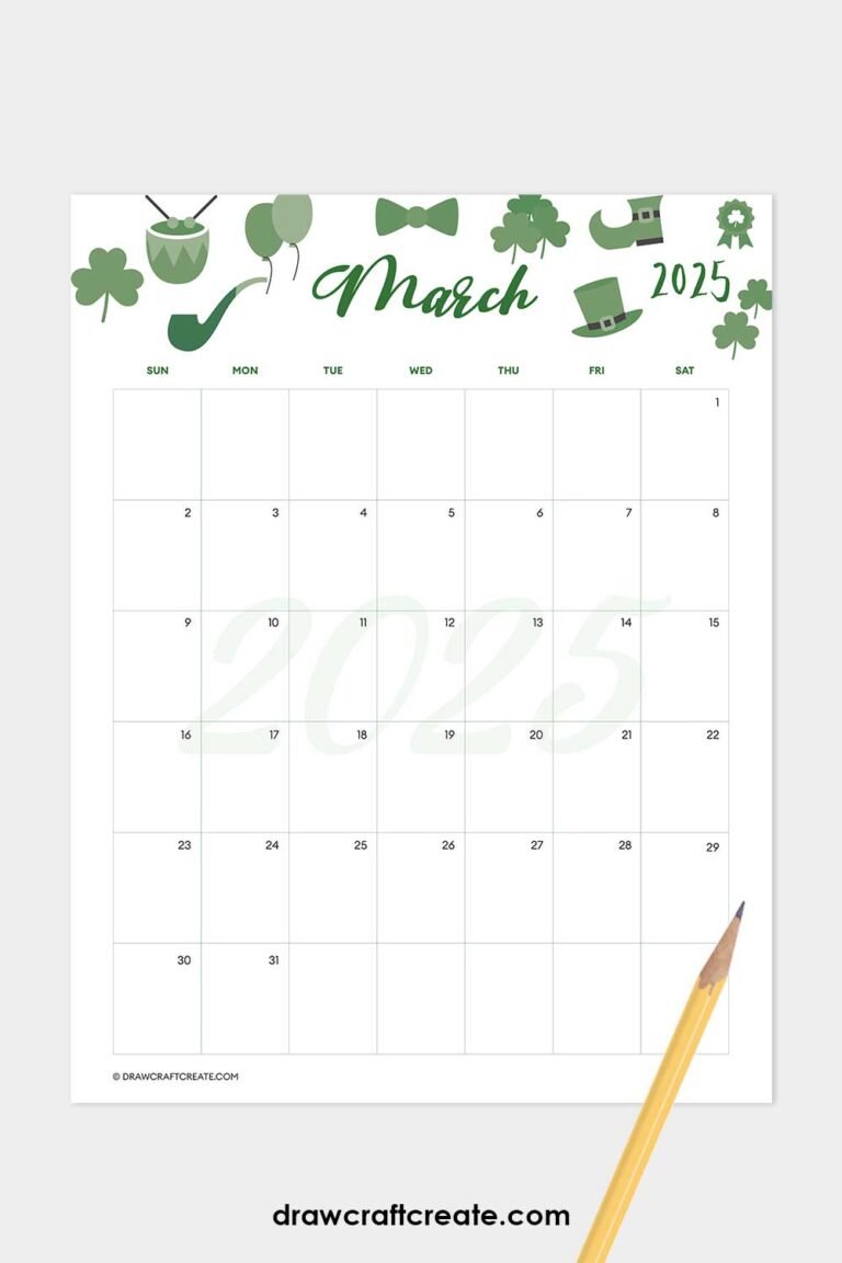 March 2025 Calendars Printable Free - Draw Craft Create