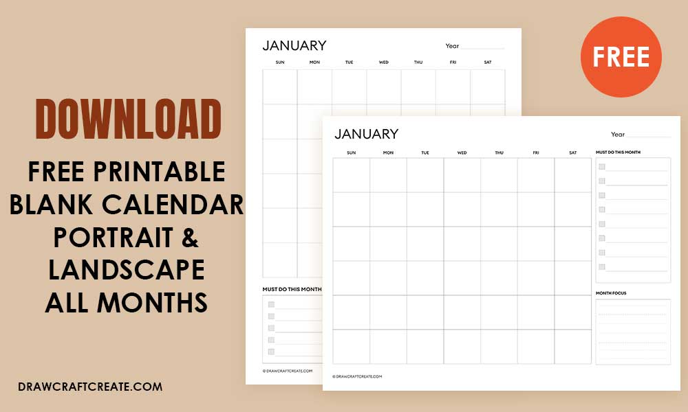 printable blank calendar