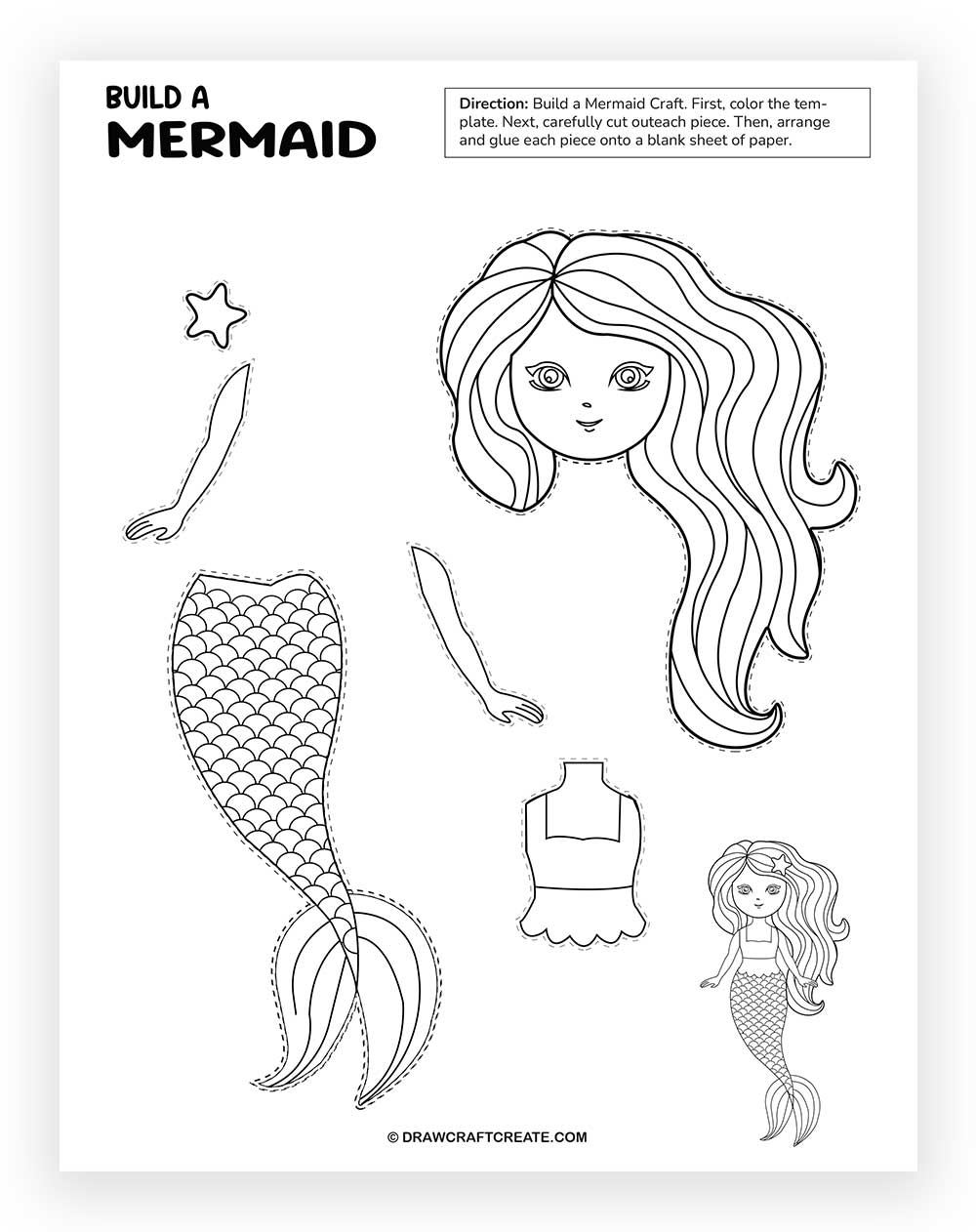 printable build a mermaid