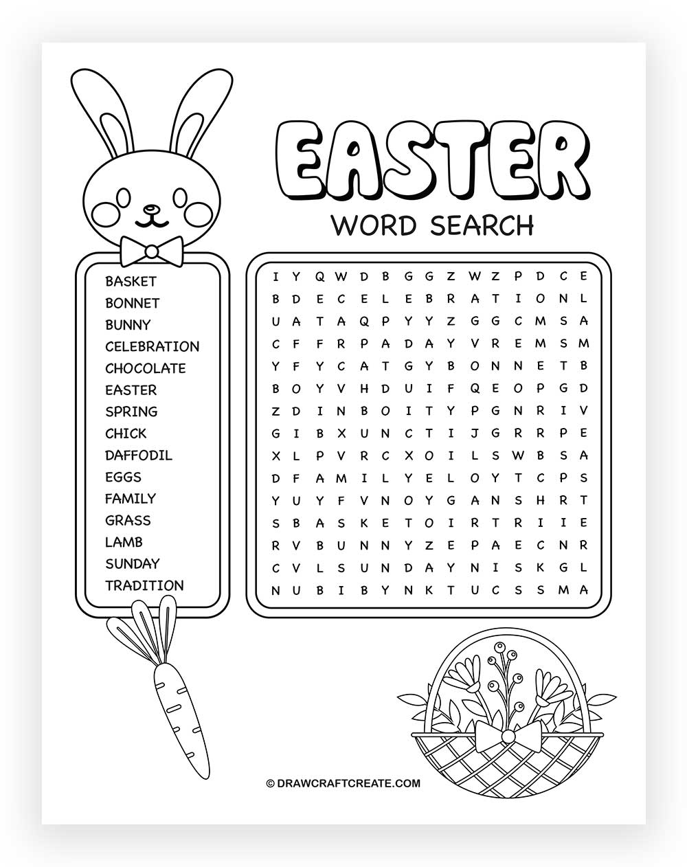 printable easter word search