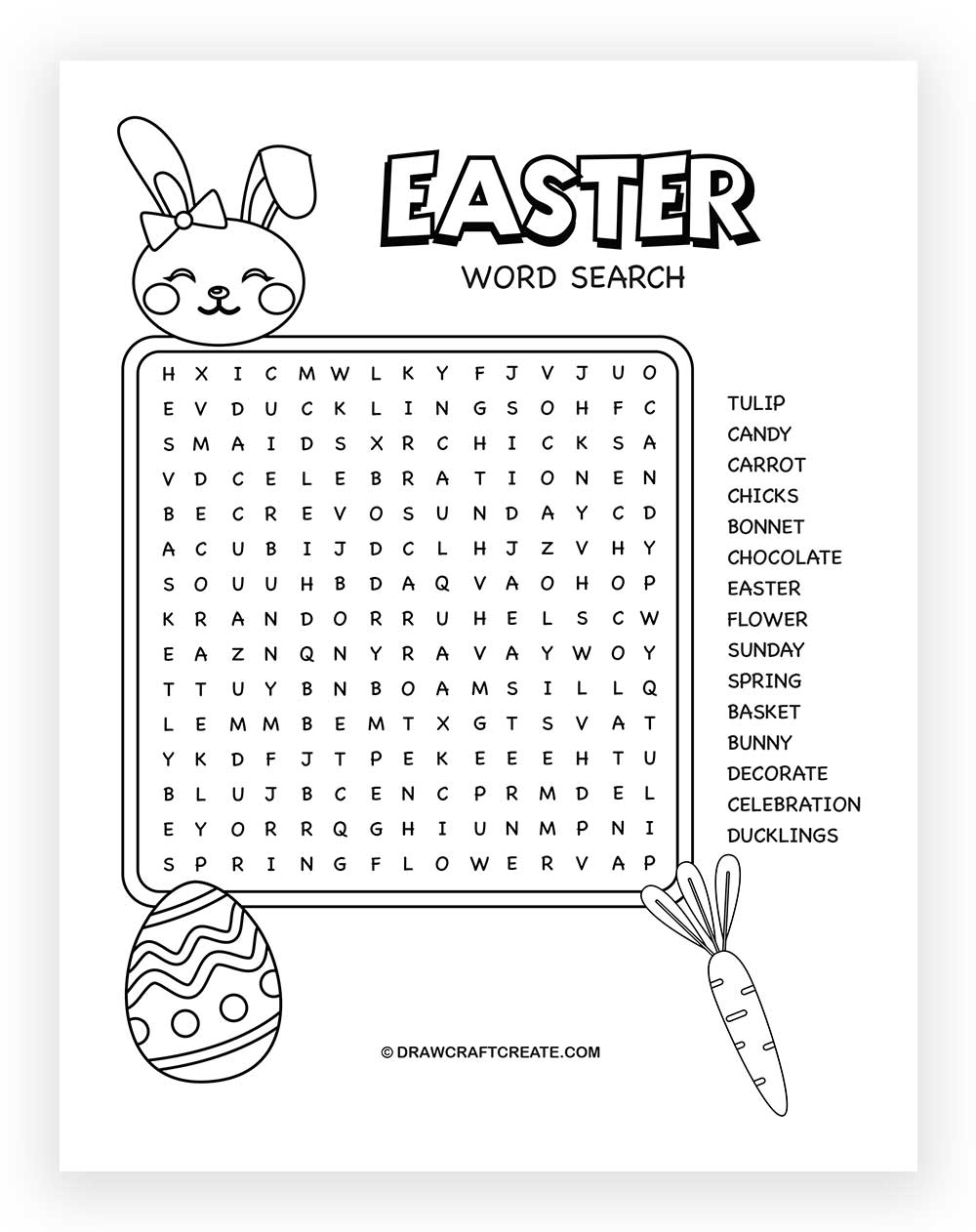 printable easter word search