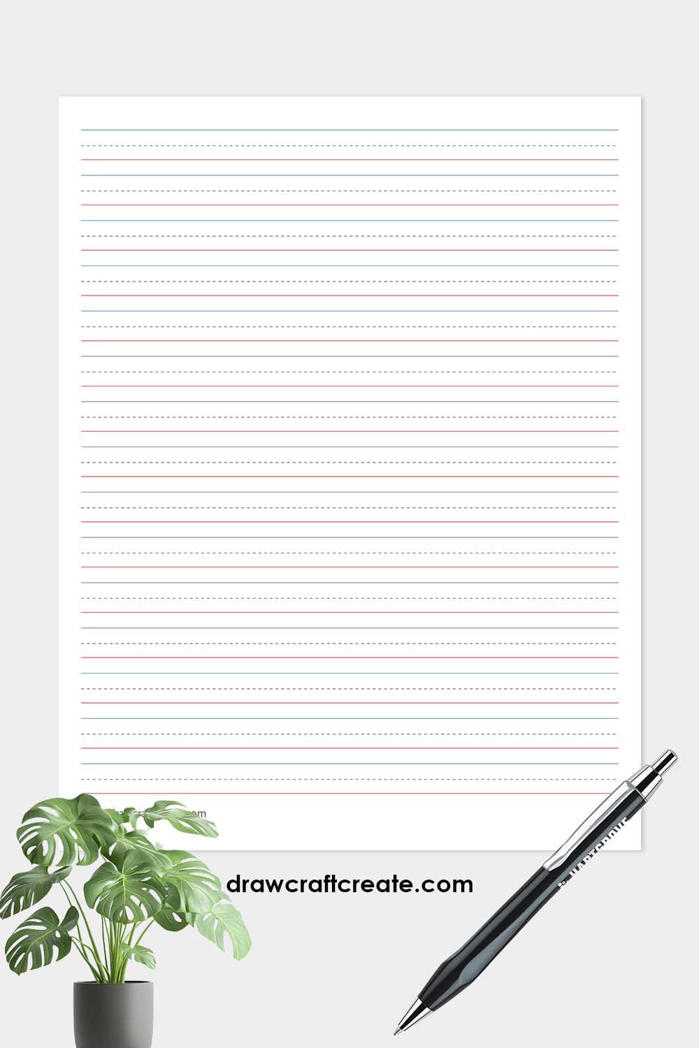 printable kindergarten lined paper color