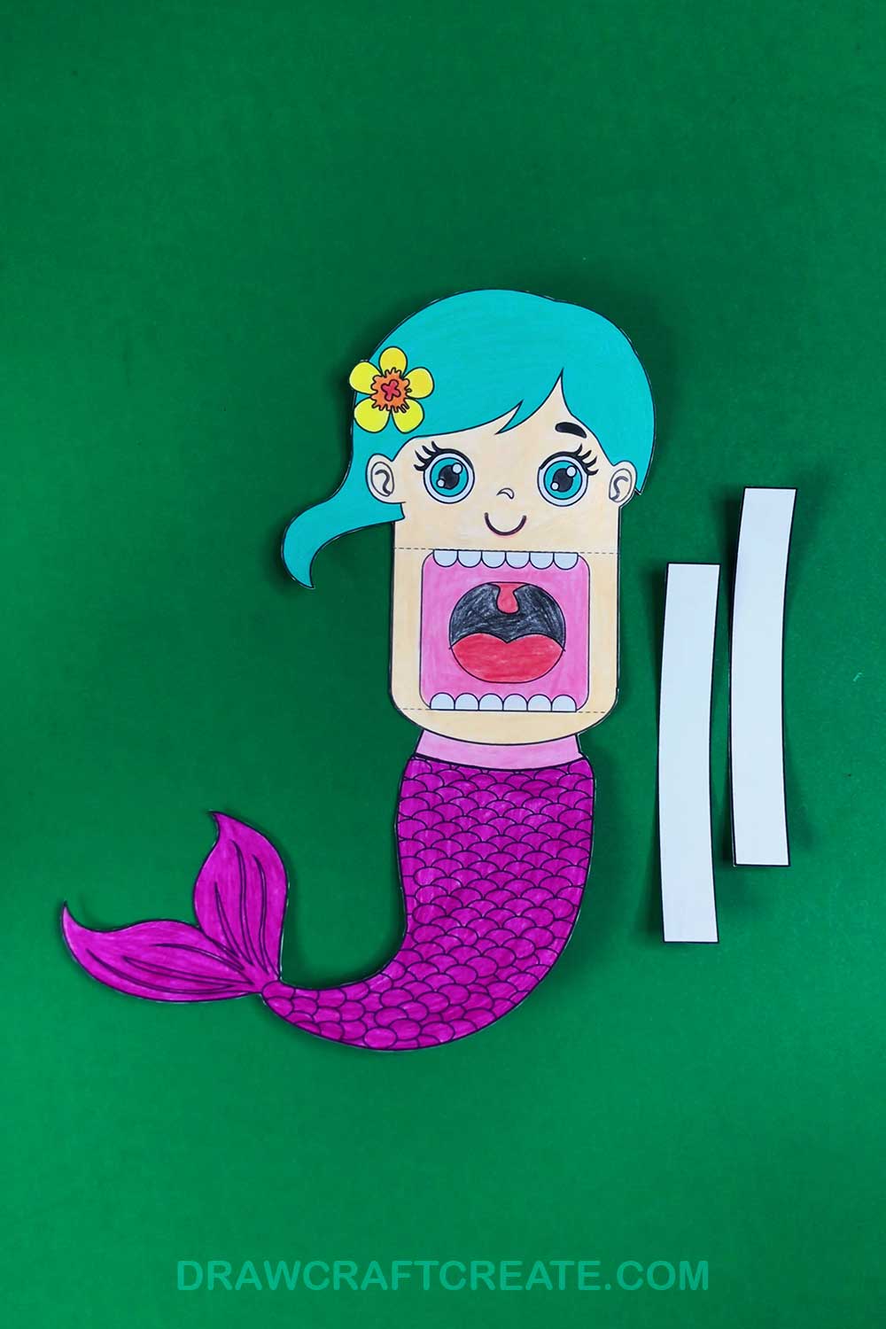 printable mermaid puppet