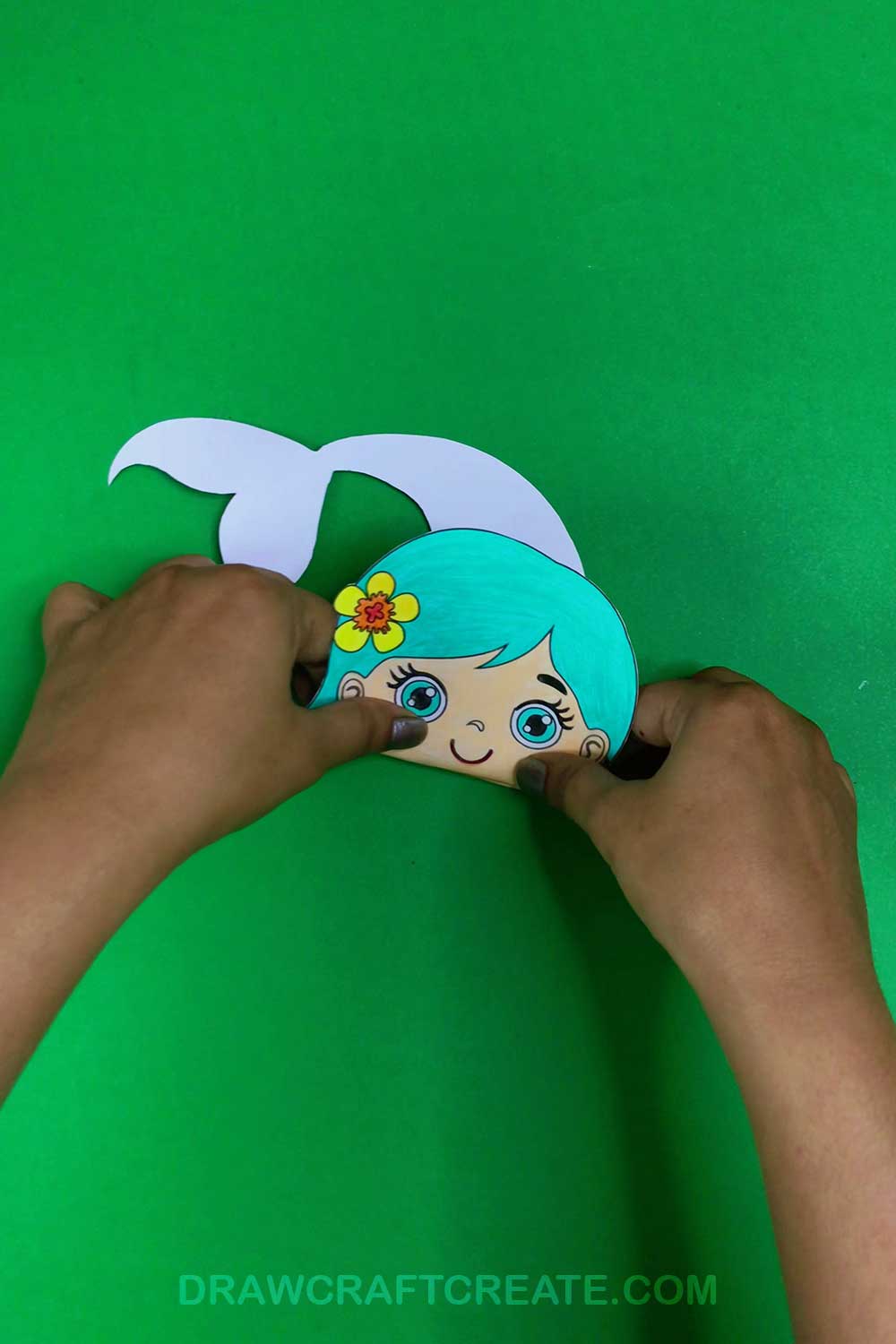 printable mermaid puppet