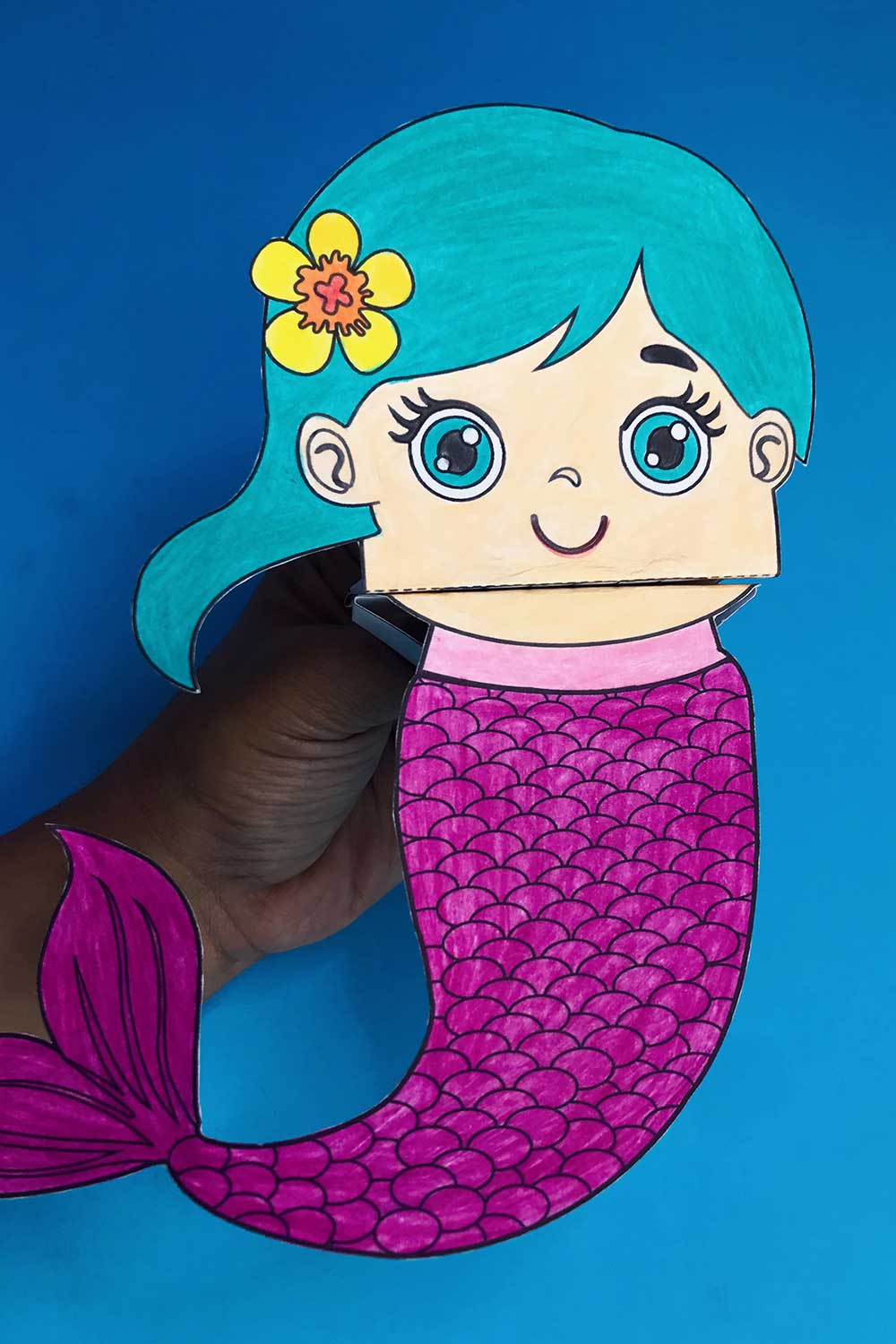 printable mermaid puppet