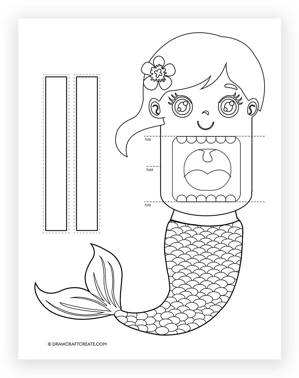 printable mermaid puppet