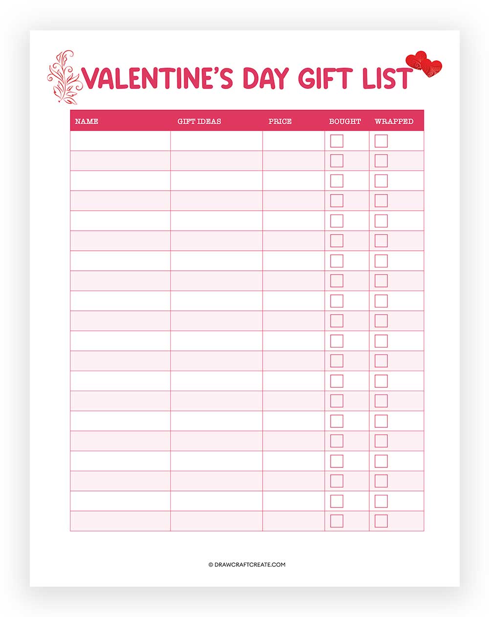 valentines day gift list