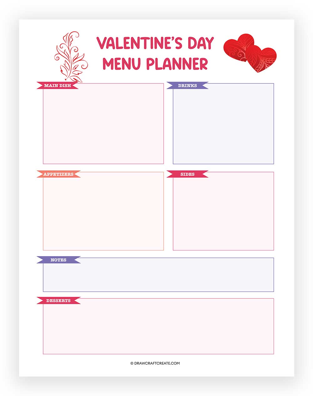 valentines day menu planner