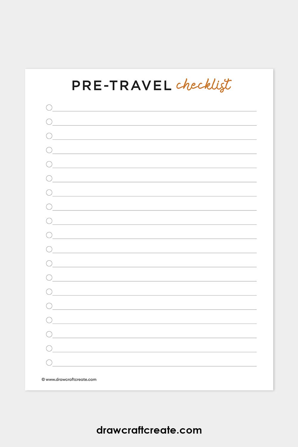 pre-travel checklist