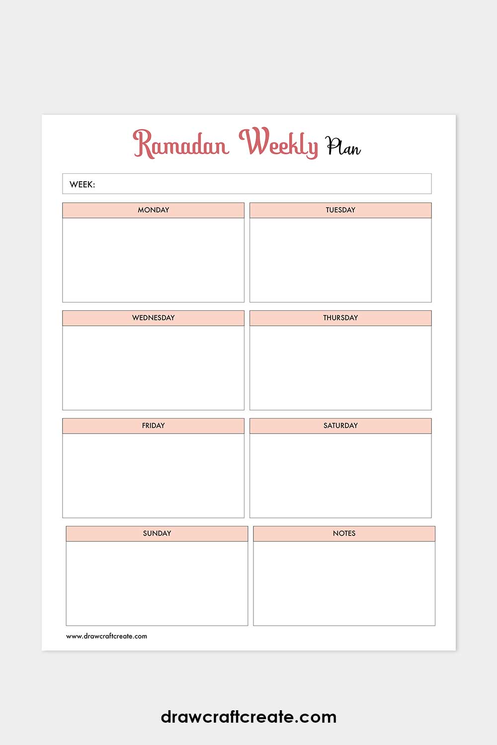 ramadan weekly plan