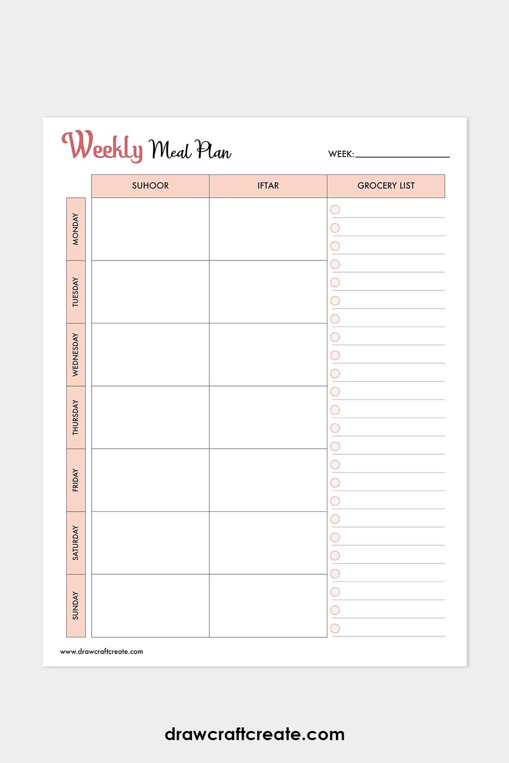 ramadan weekly meal plan