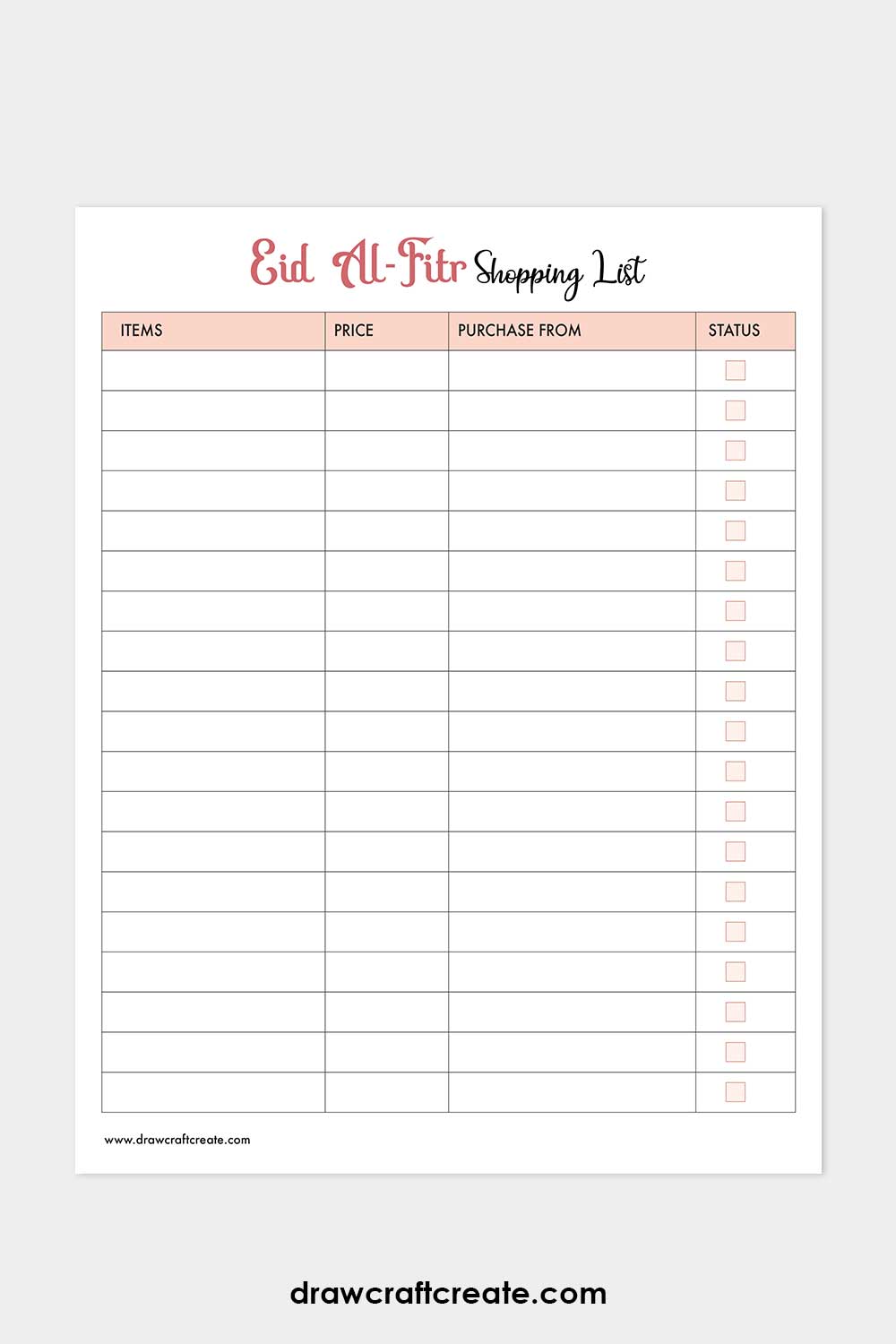 eid al fitr shopping list