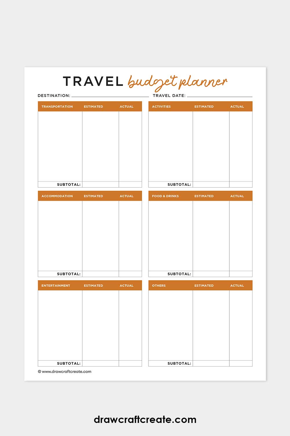 travel budget planner