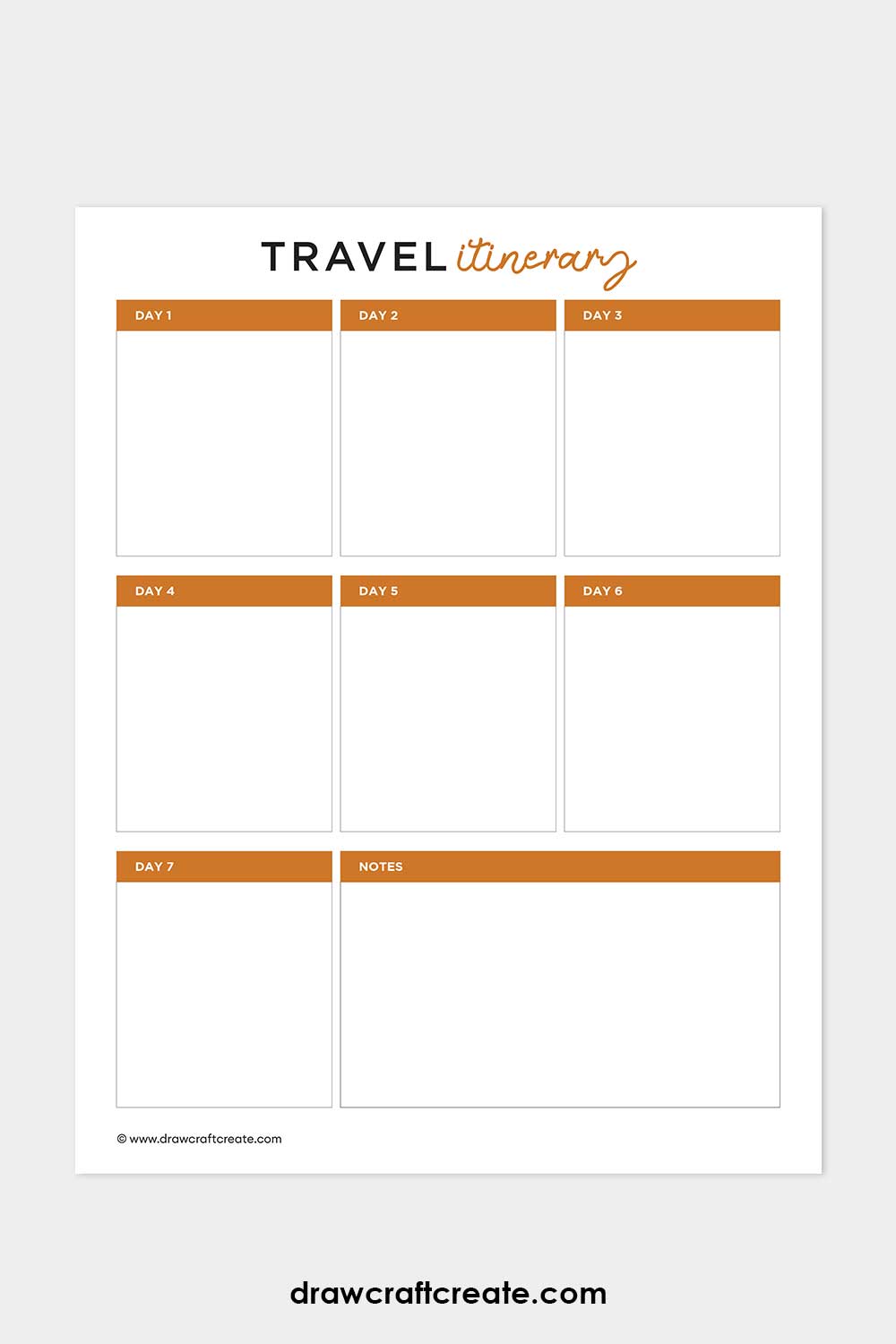 travel itinerary