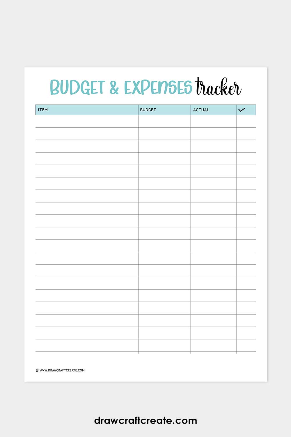 baby shower budget and expense tracker