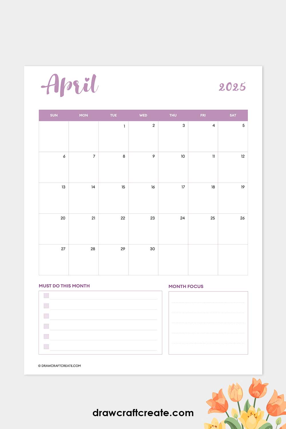 april 2025 calendar