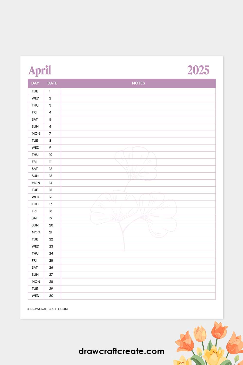 april 2025 calendar