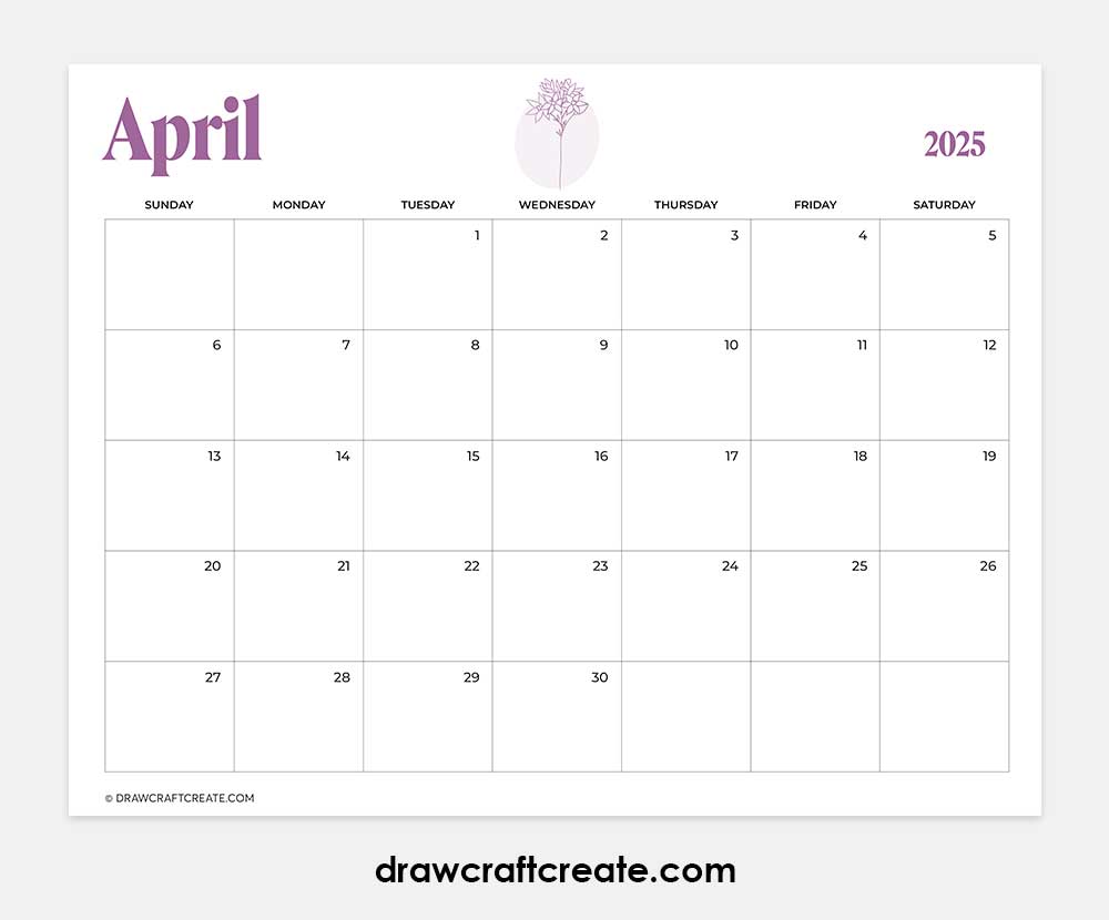 april 2025 calendar