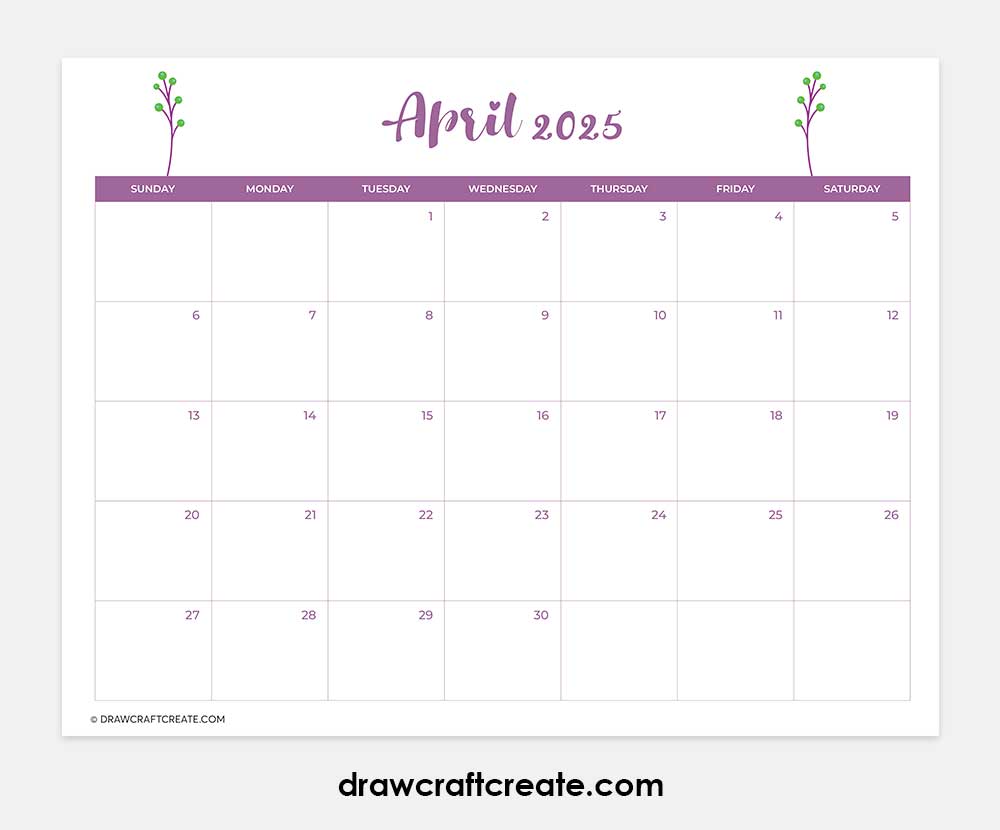 april 2025 calendar