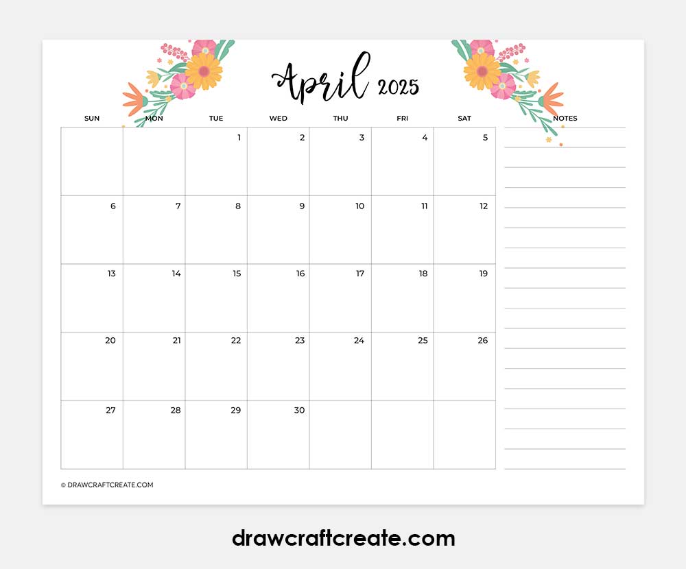 april 2025 calendar