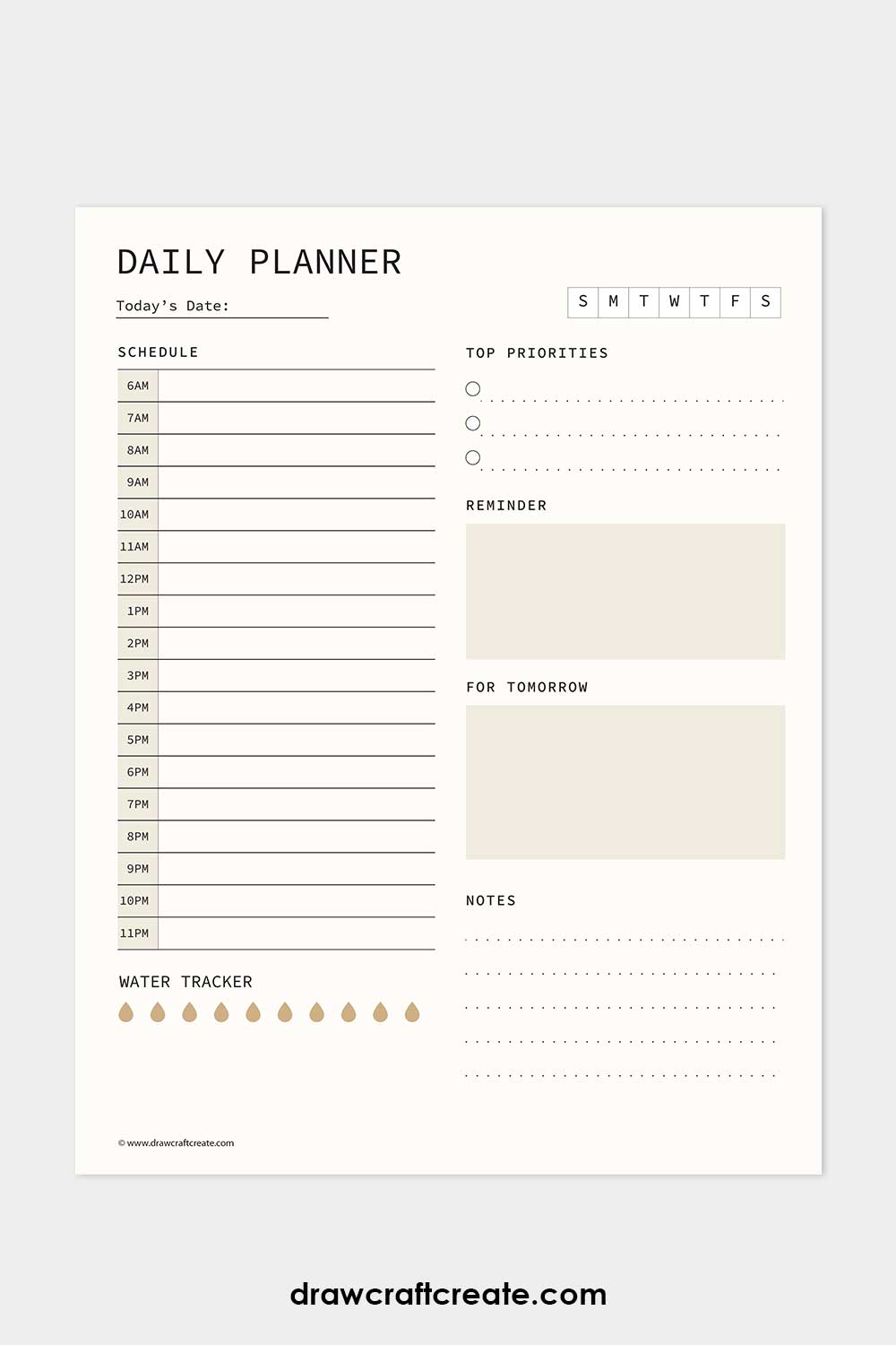 free daily planner template