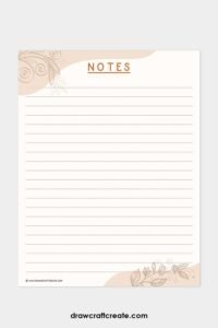 Free Printable Notes Template (11 Design) - Draw Craft Create