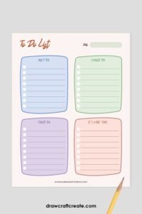 Free To Do List Template Printables (44 Design) - Draw Craft Create