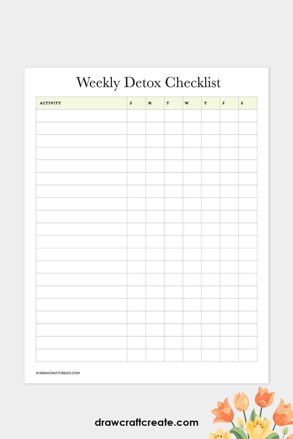 weekly detox checklist