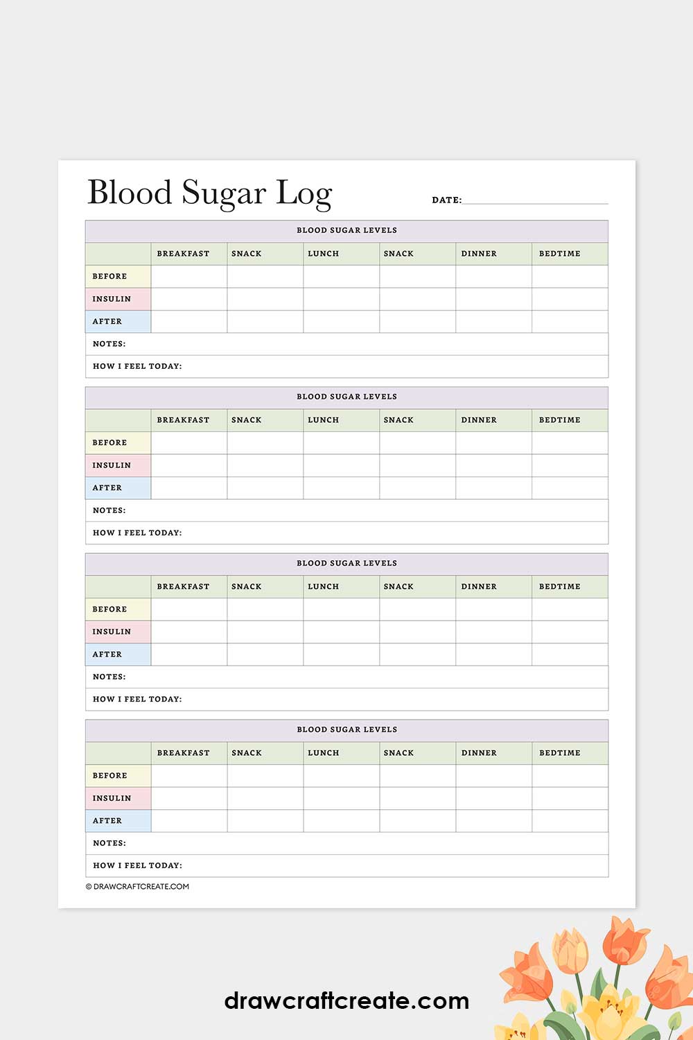 blood sugar log