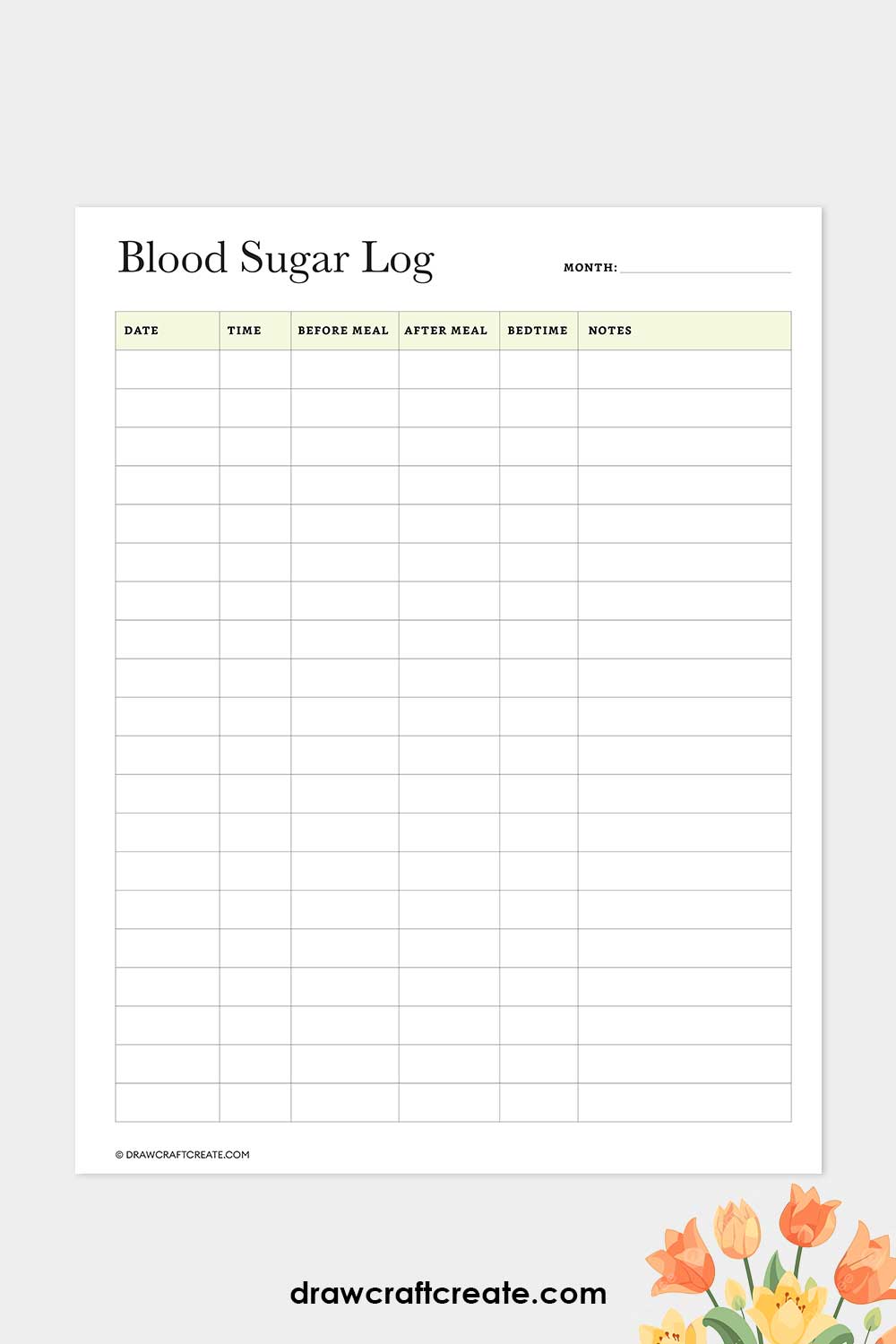 blood sugar log