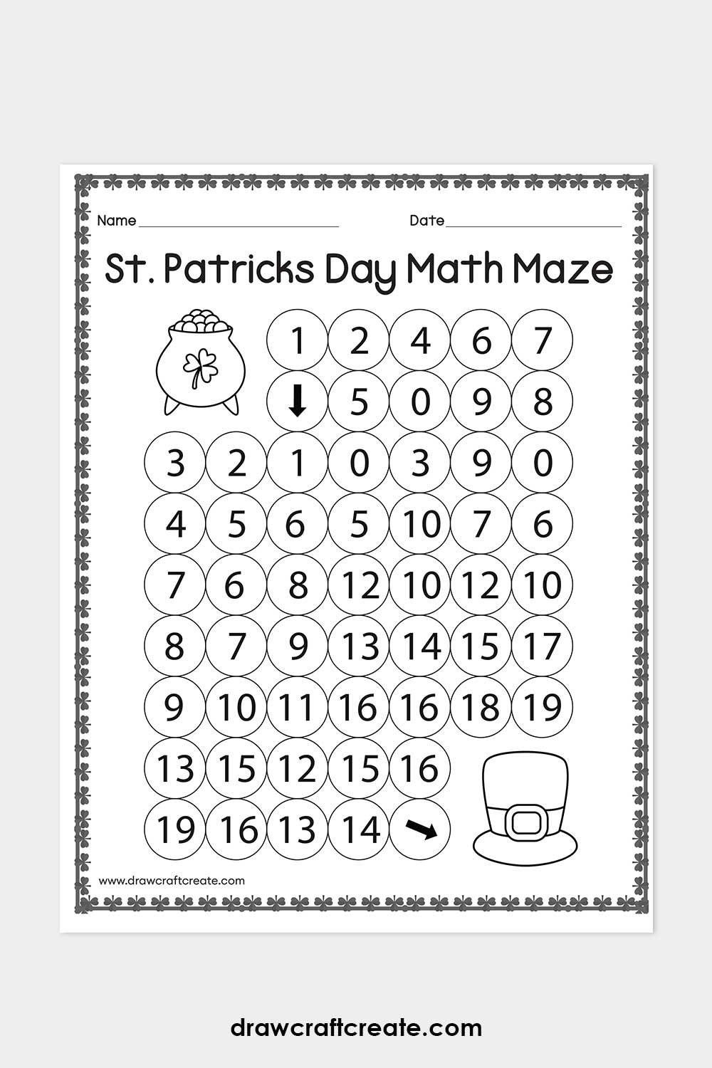 St. Patrick's Day Math Maze