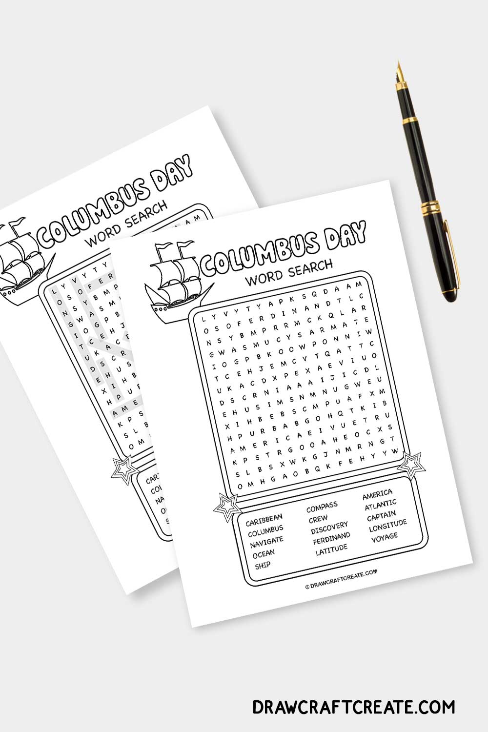 Columbus Day Word Search Printable