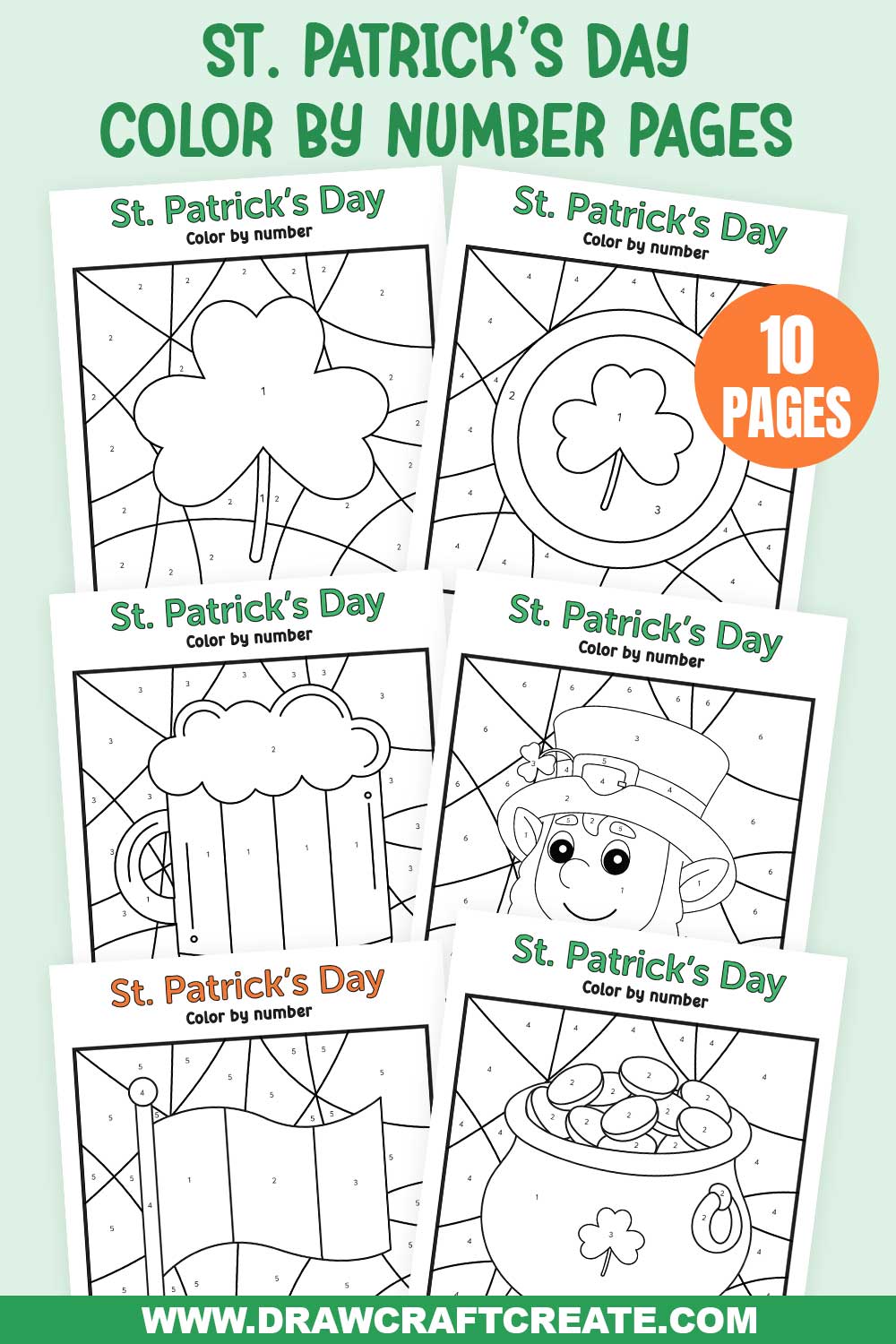 Free Printable St. Patrick's Day Color By Numbers