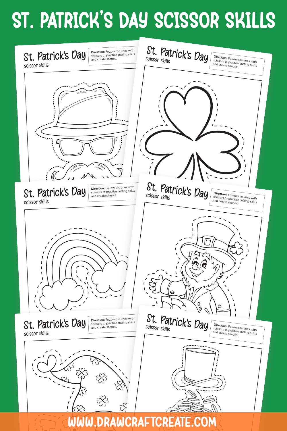 Free Printable St. Patrick's Day Scissor Skills