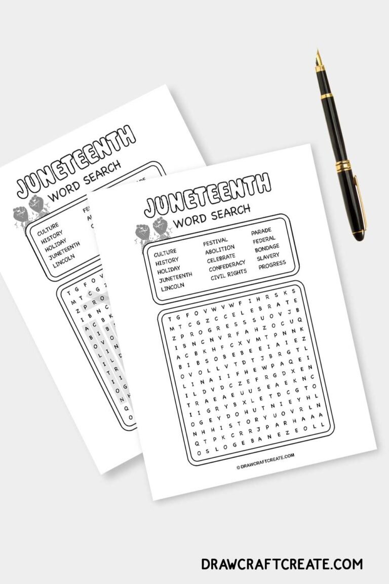 Juneteenth Word Search Printable - Draw Craft Create