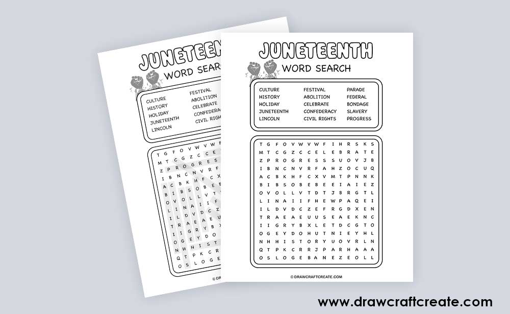 Printable Juneteenth Word Search Answer