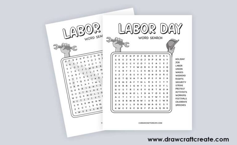Labor Day Word Search Printable - Draw Craft Create