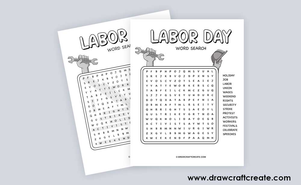 Printable Labor Day Word Search Answer