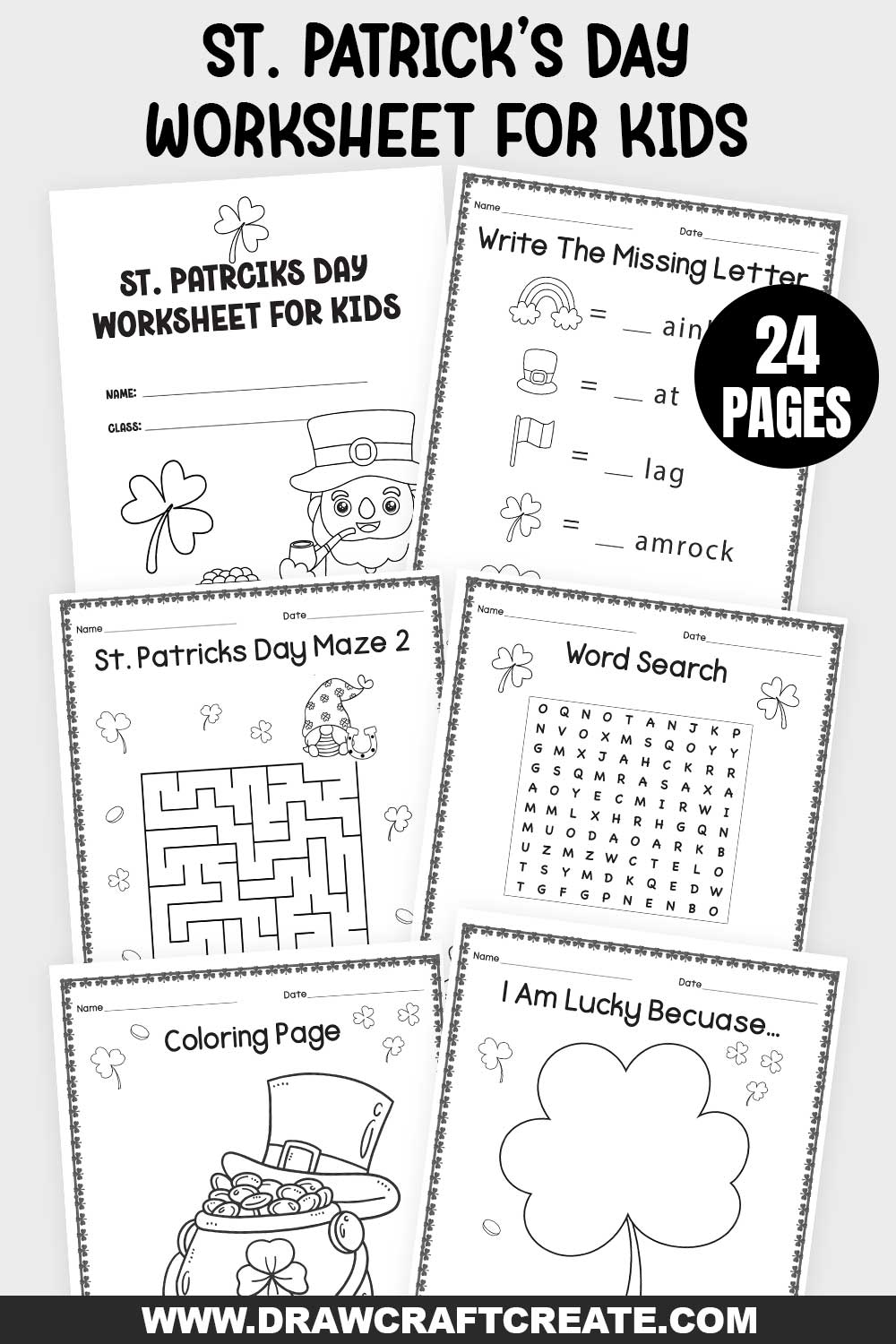 St. Patrick's Day Kids Worksheet