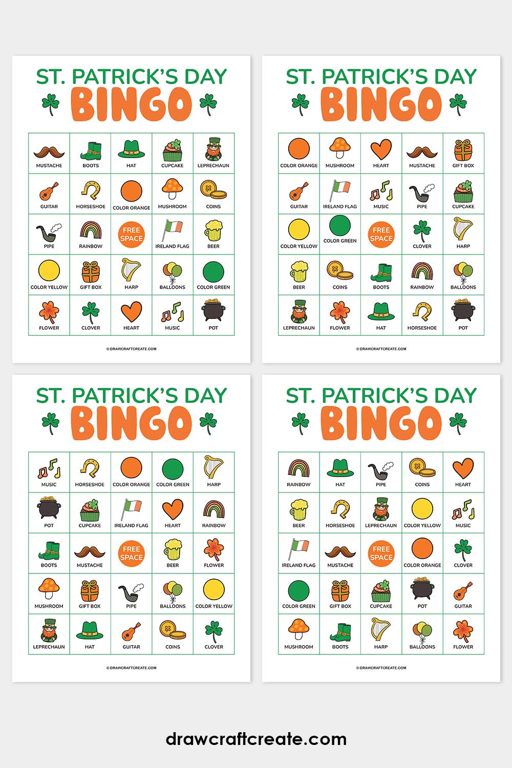 printable st patricks day bingo game cards