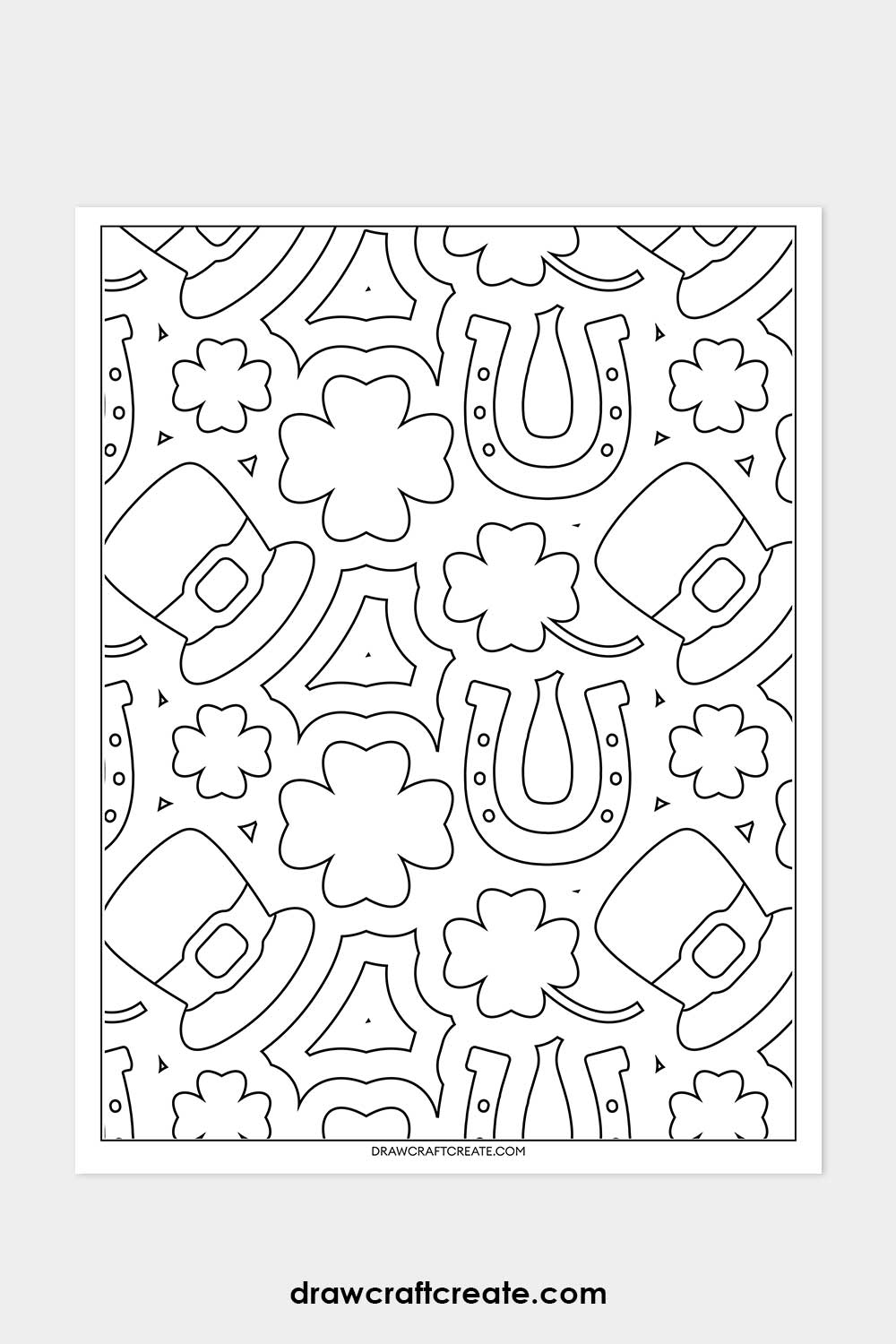 printable st patricks day pattern coloring page