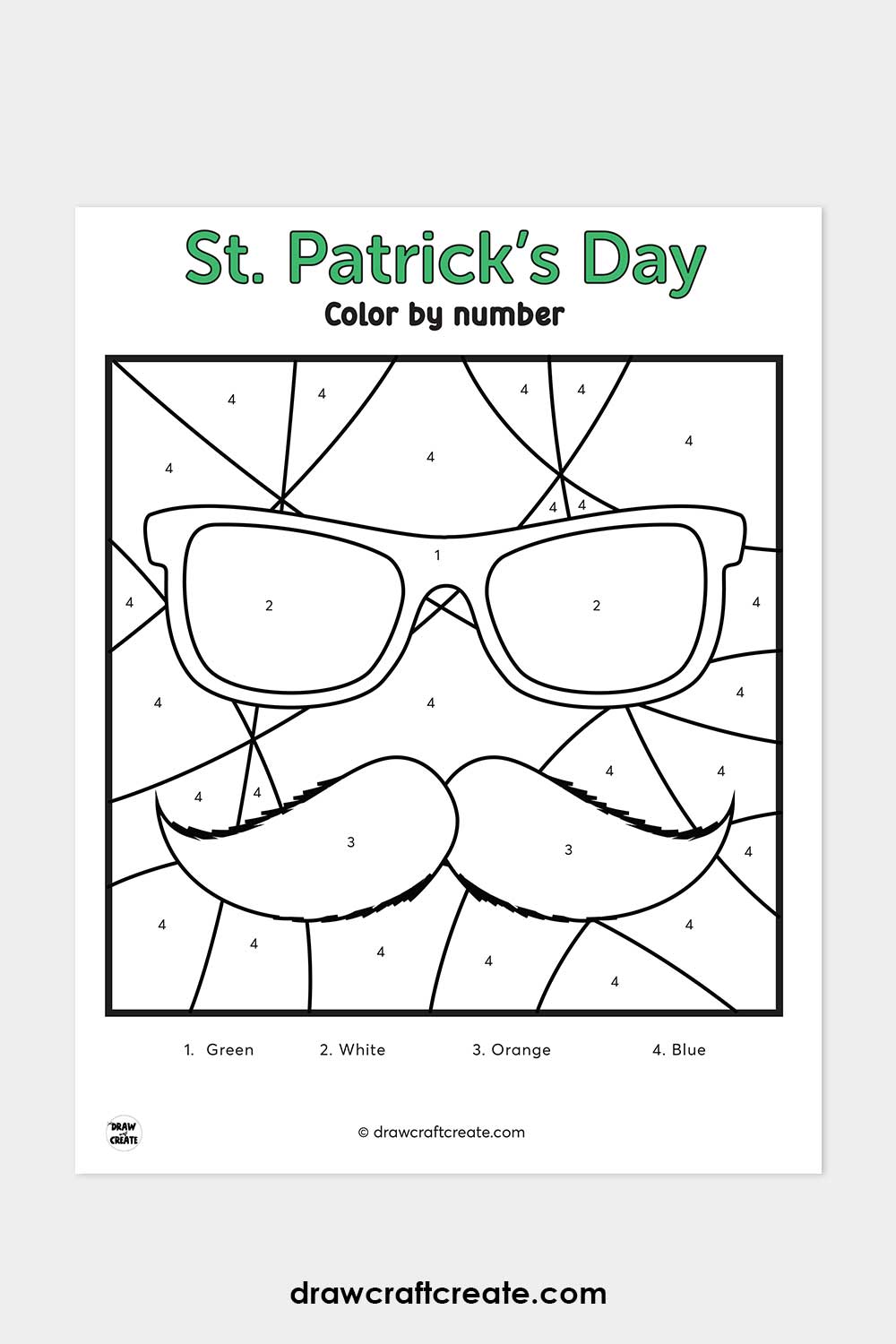 st patricks day color by numbers