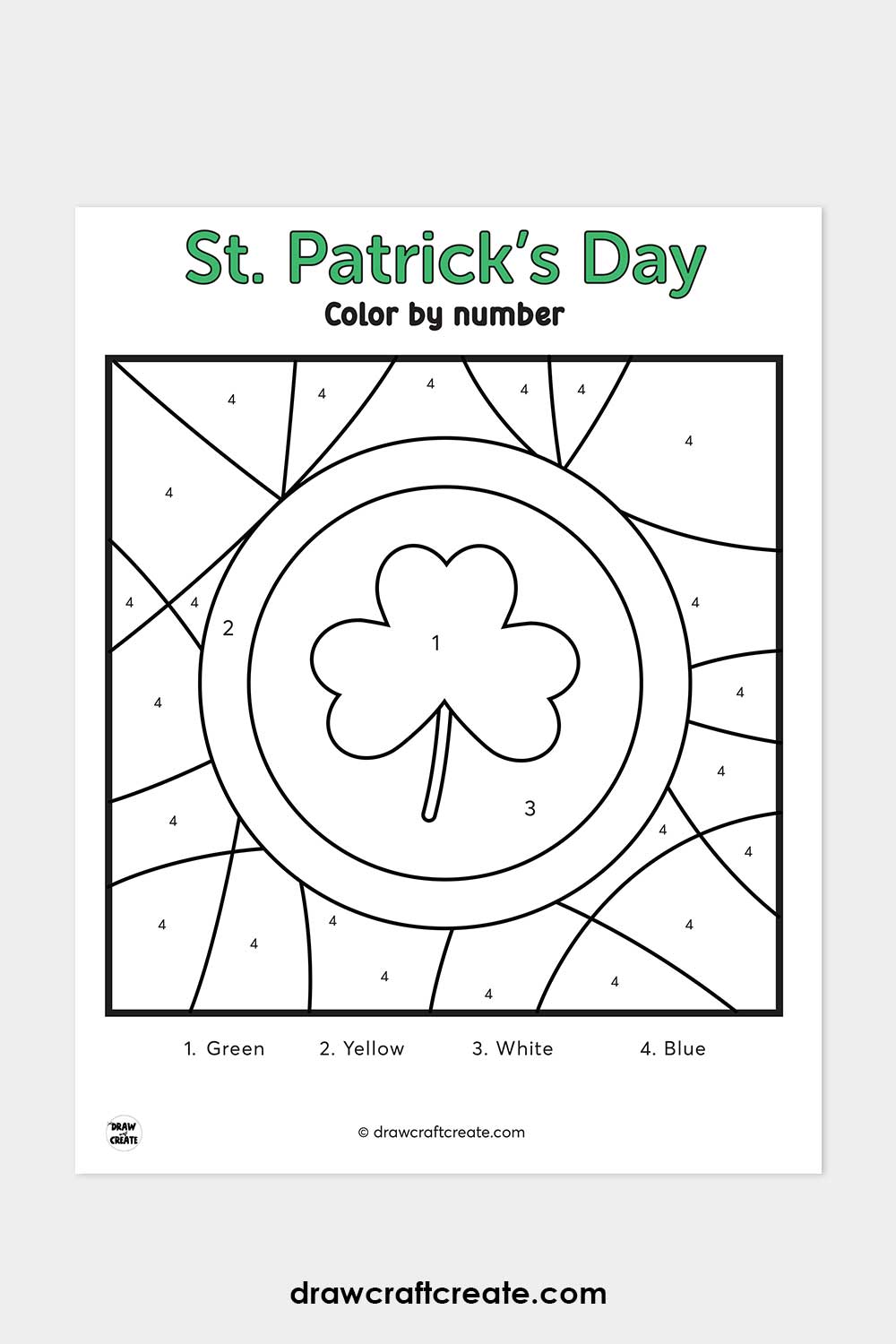 st patricks day color by numbers