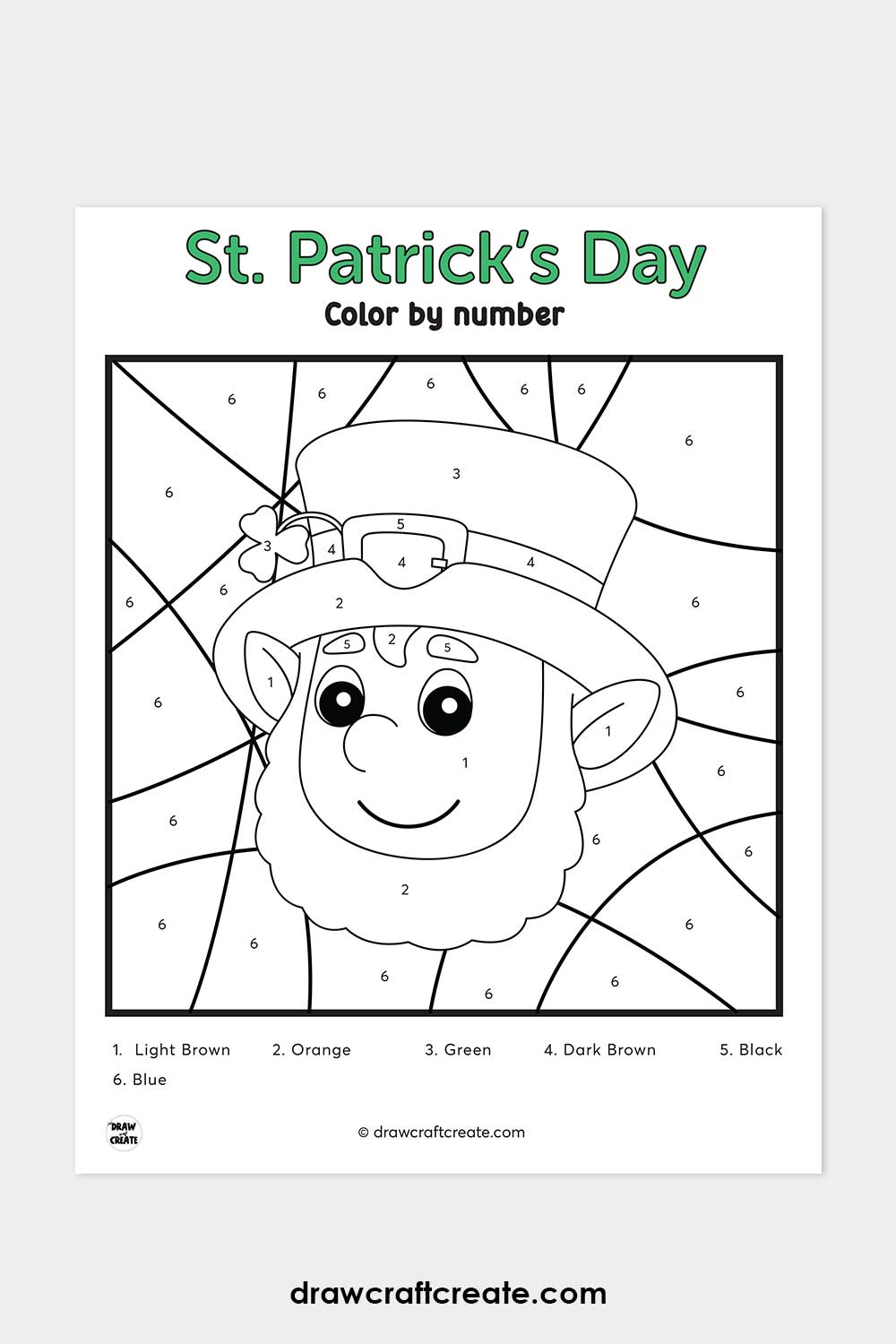 st patricks day color by numbers